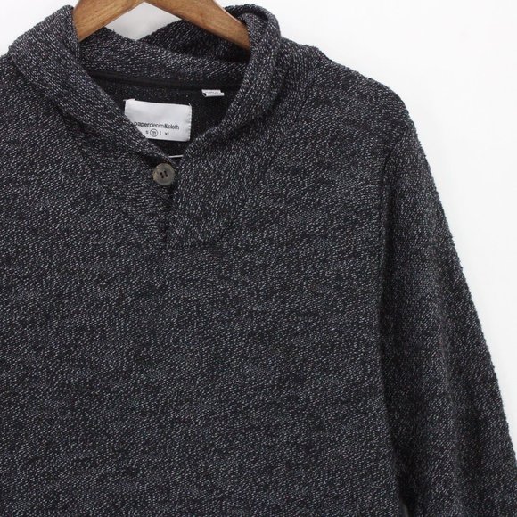 Paper Denim & Cloth Sweater Mens Gray Pullover Long Sleeve Knit Cotton Medium M - Picture 2 of 9